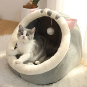 Fur-tastic Cozy Cat Cuddle Cave - Purrfect Comfort for Cats & Small Dogs