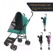 Cozy Ride: Portable Nylon Pet Stroller