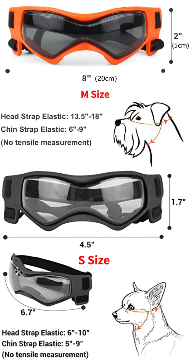 Pup's UV Protection: Stylish Dog Goggles for Small Breeds - Secure Fit, Stylish Designs