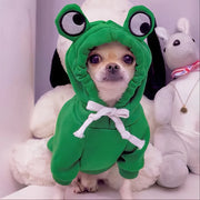 Cute Frog Print Dog Hoodies - Cozy & Stylish for Small Dogs - Perfect for Autumn & Winter