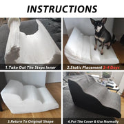 Cozy Steps: Memory Foam Pet Stairs for Small Dog Cat - Choose 2/3/4 Steps!