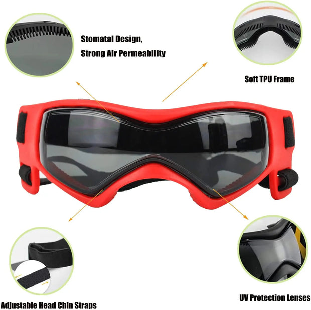 Pup's UV Protection: Stylish Dog Goggles for Small Breeds - Secure Fit, Stylish Designs
